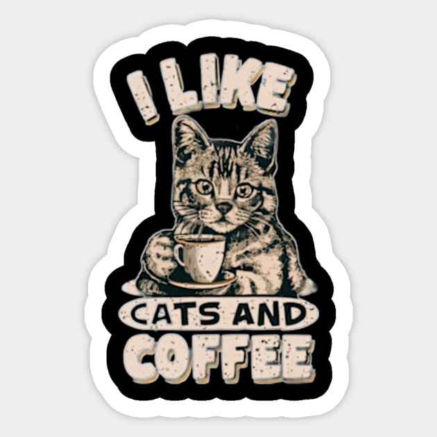 I like cats and coffee Sticker by TshirtMA